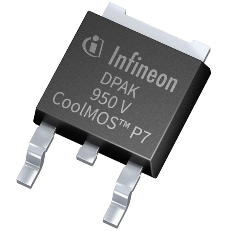 2 pcs - N-Channel MOSFET, 9 A, 950 V, 3-Pin DPAK Infineon IPD95R750P7ATMA1