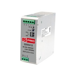 1 pcs - RS PRO DIN Rail Power Supply, 85 - 264V ac ac Input, 24V dc dc Output, 20A Output, 480W
