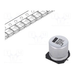 1 pcs x VISHAY - MAL215097001E3 - Capacitor: electrolytic, SMD, 220uF, 35VDC, 10x10x10.5mm, ±20%