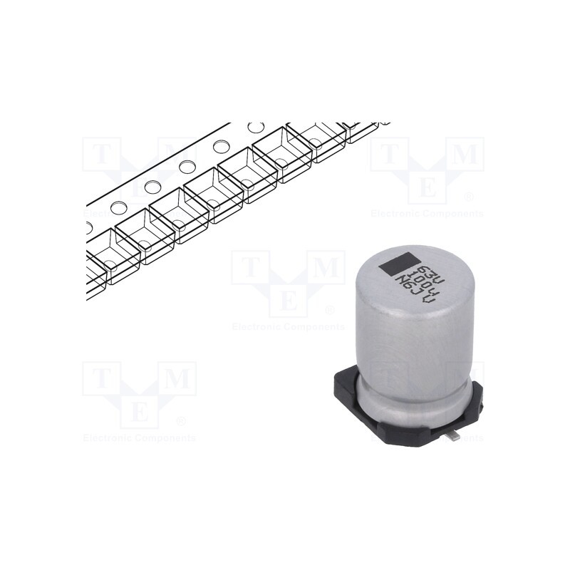 1 pcs x VISHAY - MAL215378101E3 - Capacitor: electrolytic, SMD, 100uF, 63VDC, 10x10x14mm, ±20%, 3000h