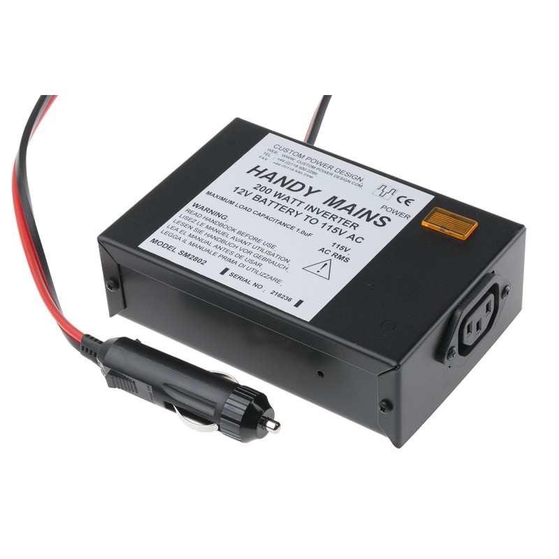 1 pcs - Custom Power Design Quasi Sine Wave 200W DC-AC Car Power Inverter, 11 - 15V dc Input, 115V ac Output