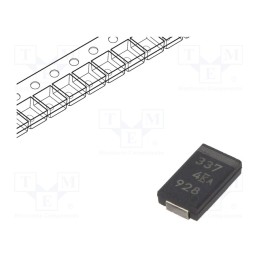 1 pcs x KEMET - T598V337M004ATE025 - Capacitor: tantalum-polymer, low ESR, 330uF, 4VDC, V, 2917, SMD