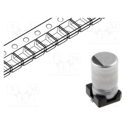 5 pcs x NICHICON - UCB1C471MNL1GS - Capacitor: electrolytic, SMD, 470uF, 16VDC, Ø10x10mm, ±20%, 7000h