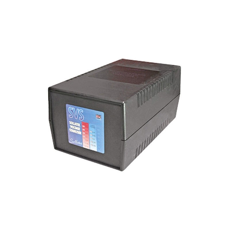 1 pcs - Sollatek Voltage Stabiliser 230V 16A Over Voltage and Under Voltage, 3680VA Schuko Plug, Desktop