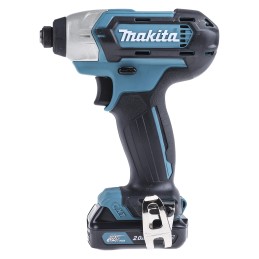 1 pcs - Makita 1/4 in 10.8V, 2Ah Cordless Impact Driver, UK Plug