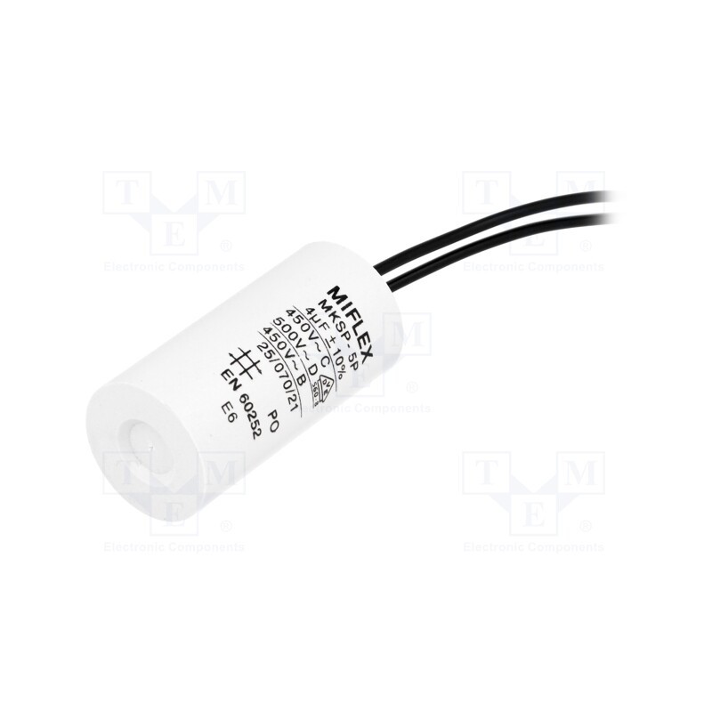 1 pcs x MIFLEX - I150V540K-G1 - Capacitor: motors, run, 4uF, 450V, Ø25x51mm, -25÷70°C, ±10%, 10000h