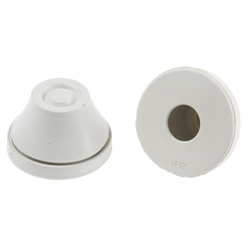 10 pcs - RS PRO Grey EPDM Cable Gland, M32 Thread, 15mm Min, 20mm Max, IP67