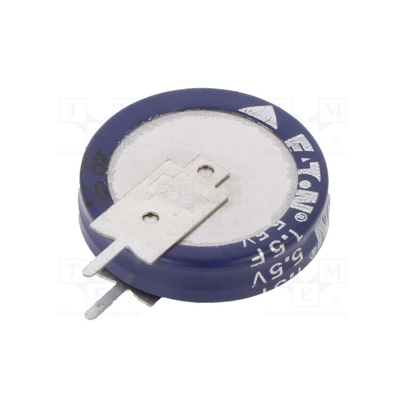 1 pcs x EATON ELECTRONICS - KR-5R5V155-R - Supercapacitor, THT, 1.5F, 5.5VDC, -20÷80%, Ø19x19.7mm, 30Ω