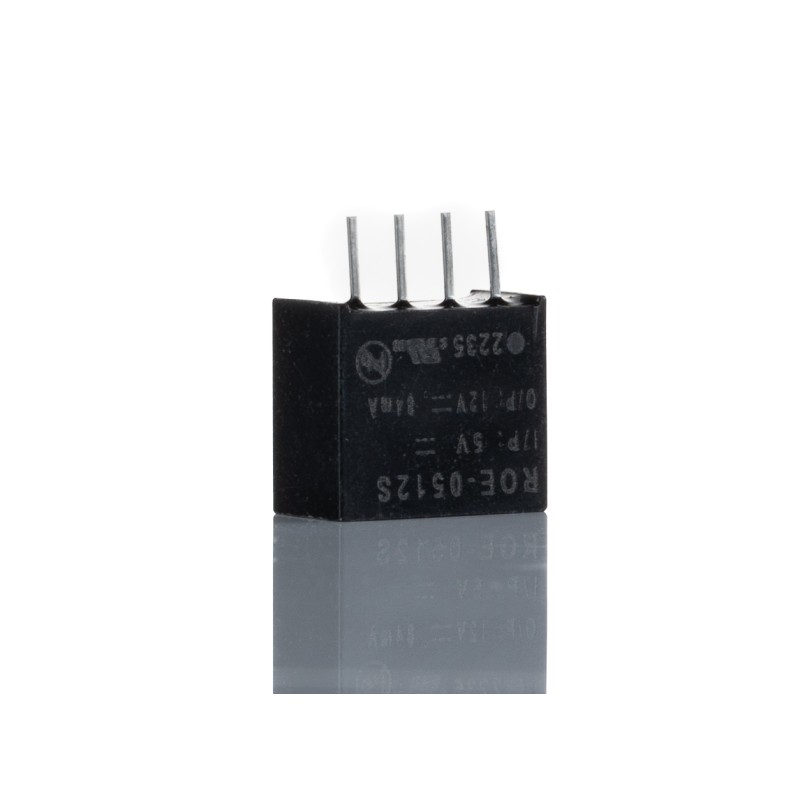 1 pcs - Recom ROE DC-DC Converter, 12V dc/ 84mA Output, 4.5 - 5.5 V dc Input, 1W, Through Hole, +85°C Max Temp -40°C Min