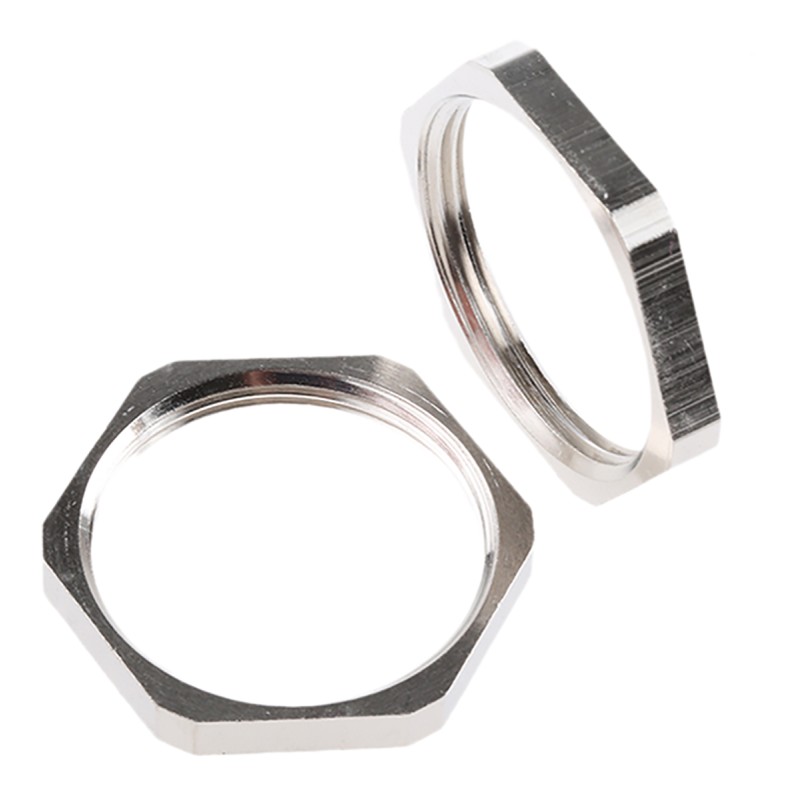 10 pcs - SIB Nickel Nickel Plated Brass Cable Gland Locknut, M32 Thread