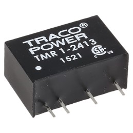 1 pcs - TRACOPOWER TMR 1 DC-DC Converter, 15V dc/ 67mA Output, 18 - 36 V dc Input, 1W, Through Hole, +85°C Max Temp