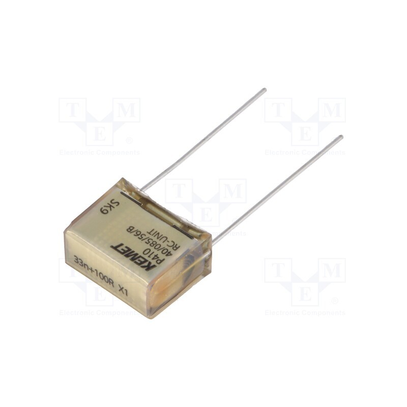 1 pcs x KEMET - P410QS333M300AH101 - Capacitor: paper, X1, 33nF, 300VAC, 15.2mm, ±20%, THT, P410, 1000VDC