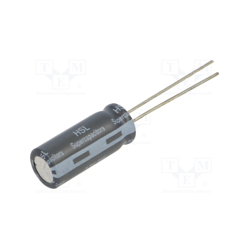 1 pcs x EATON ELECTRONICS - HS0820-3R8256-R - Supercapacitor, THT, 25F, 3.8VDC, ±20%, Body dim: Ø8.5x22mm, 650mΩ