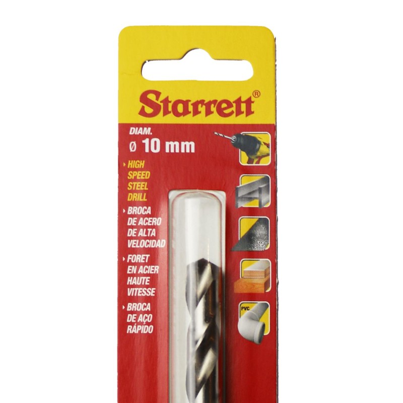 1 pcs - Starrett KBAR Series HSS Twist Drill Bit, 10mm Diameter, 133 mm Overall