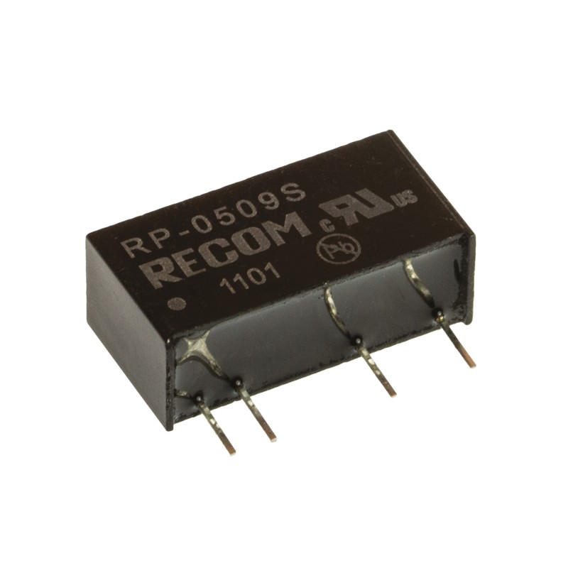 1 pcs - Recom RP DC-DC Converter, 9V dc/ 111mA Output, 4.5 - 5.5 V dc Input, 1W, Through Hole, +85°C Max Temp -40°C Min