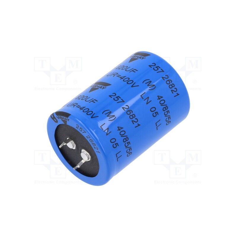 1 pcs x VISHAY - MAL225726821E3 - Capacitor: electrolytic, SNAP-IN, 820uF, 400VDC, Ø35x50mm, ±20%