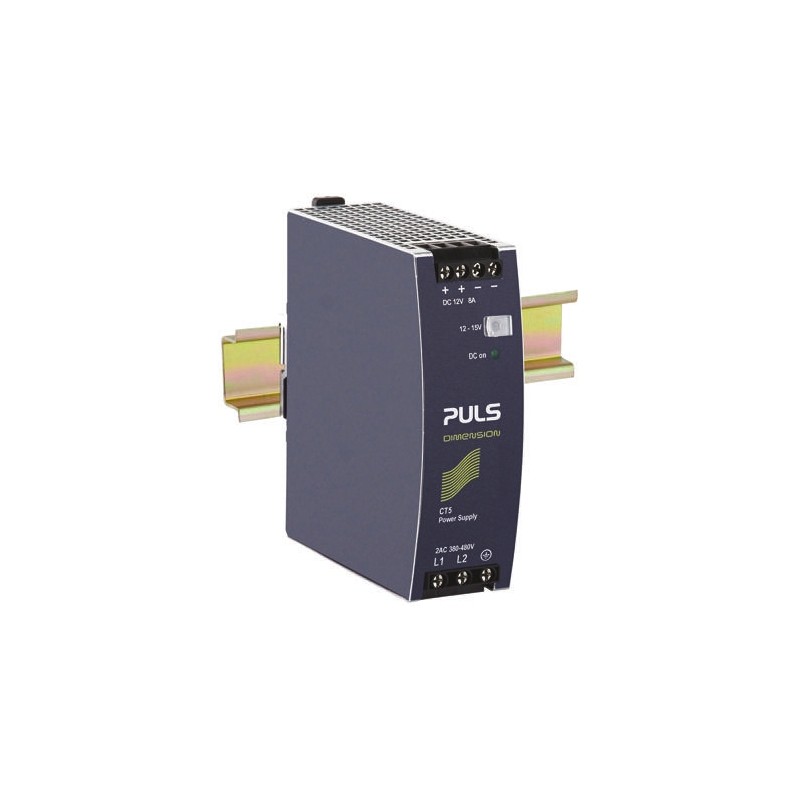 1 pcs - PULS DIMENSION C-Line Switch Mode DIN Rail Power Supply, 380 - 480V ac ac Input, 12V dc dc Output, 8A Output, 96W