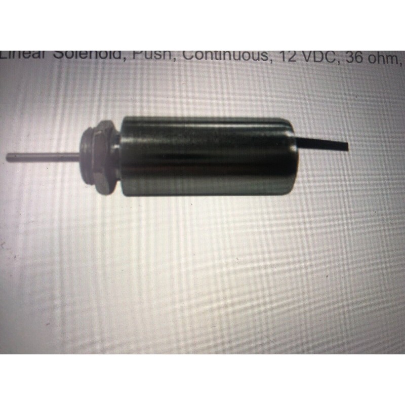 1 x MCSMT-1325S12BQ Linear Solenoid, Push, Continuous, 12 VDC, 36 ohm, 4 W