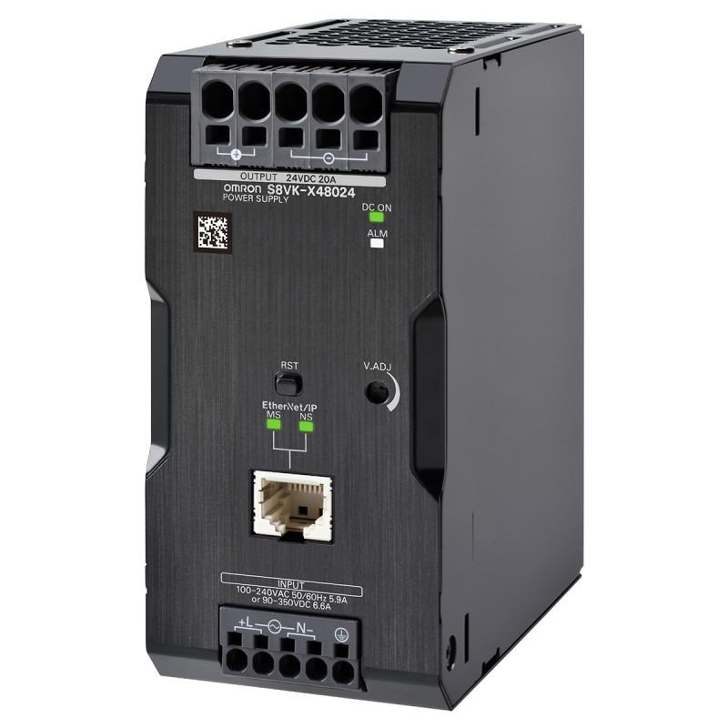 1 pcs - Omron S8VK-V Switch Mode DIN Rail Power Supply, 230V ac ac, dc Input, 24V dc dc Output, 20A Output, 480W