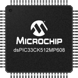2 pcs - Microchip dsPIC33CK512MP608-E/PT dsPIC Microcontroller, 80-Pin TQFP
