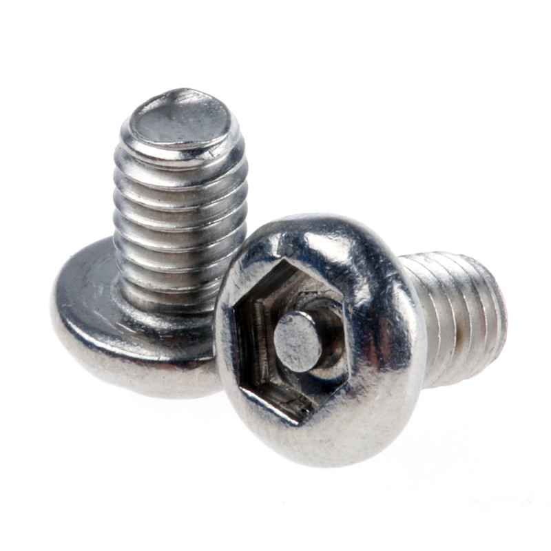 1 Bag of 100 - RS PRO Plain Button Stainless Steel Tamper Proof Security Screw, M4 x 6mm