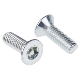 1 Bag of 100 - RS PRO Bright Zinc Plated Flat Steel Tamper Proof Security Screw, M4 x 12mm