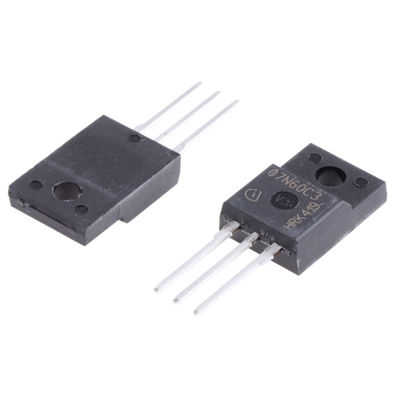 2 pcs - N-Channel MOSFET, 7.3 A, 650 V, 3-Pin TO-220 FP Infineon SPA07N60C3XKSA1