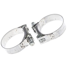 2 pcs - MIKALOR Stainless Steel, Zinc-Plated Steel (Bolt) Hex Screw Bolt Drive, 20mm Band Width, 55 - 59mm ID