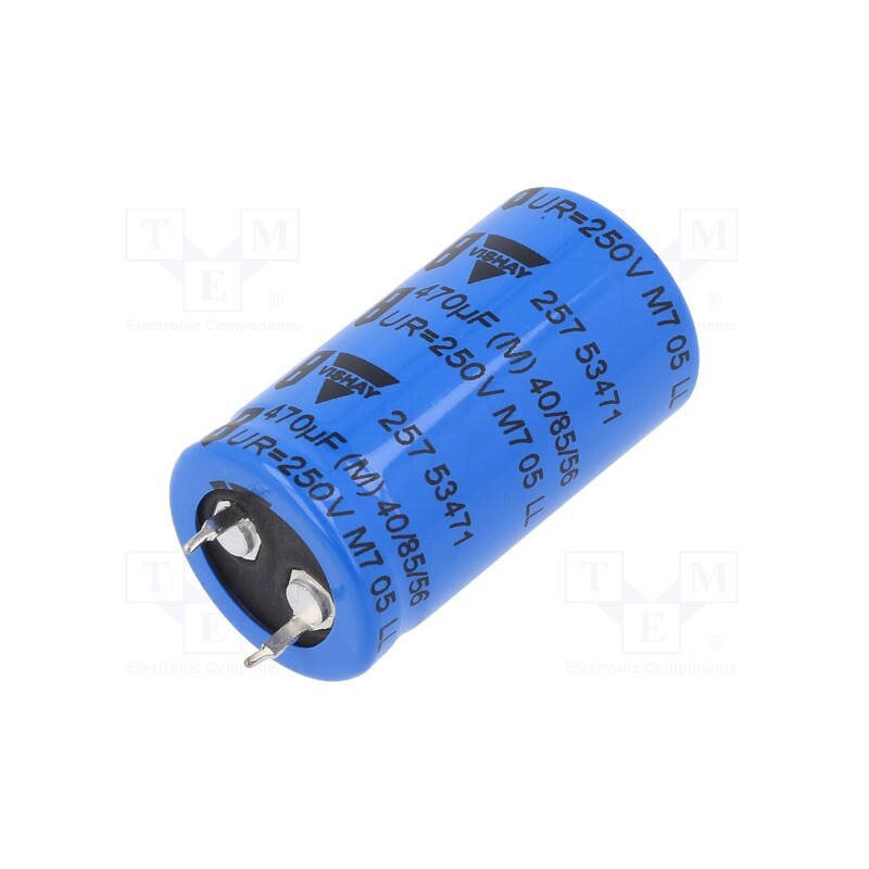 1 pcs x VISHAY - MAL225753471E3 - Capacitor: electrolytic, SNAP-IN, 470uF, 250VDC, Ø22x40mm, ±20%