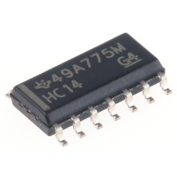 10 pcs - Texas Instruments SN74HC14D Hex Schmitt Trigger CMOS Inverter, 14-Pin SOIC
