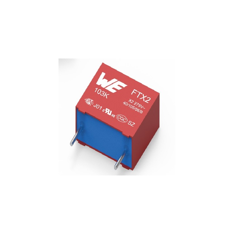 5 pcs - Wurth Elektronik WCAP-FTXX Film Capacitor, 310V ac, ±10%, 220nF, Through Hole