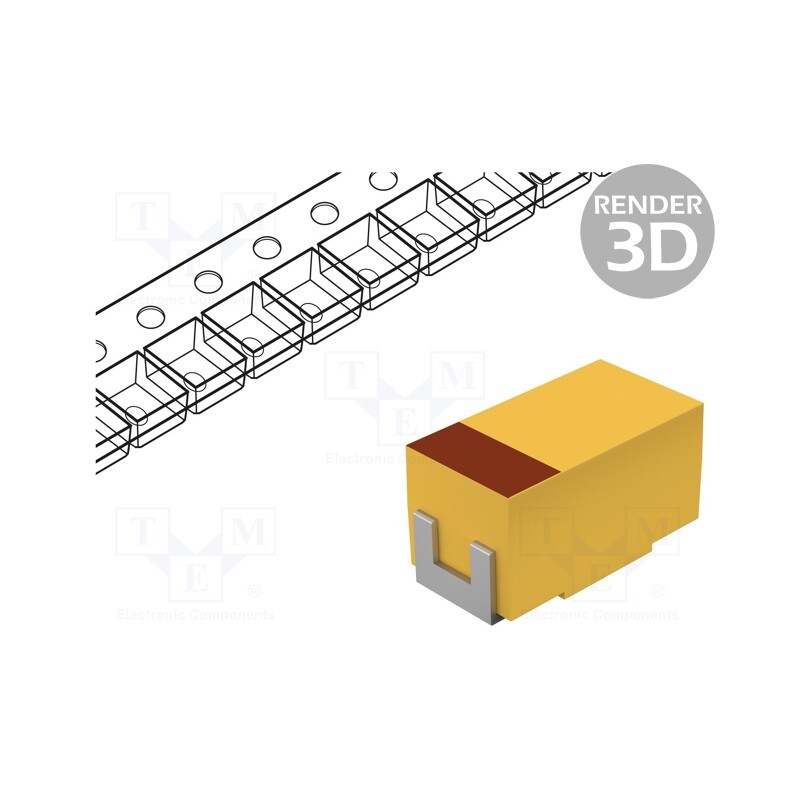 10 pcs x KYOCERA AVX - TCJA107M004R0200 - Capacitor: tantalum-polymer, low ESR, 100uF, 4VDC, A, 1206, TCJ, SMD