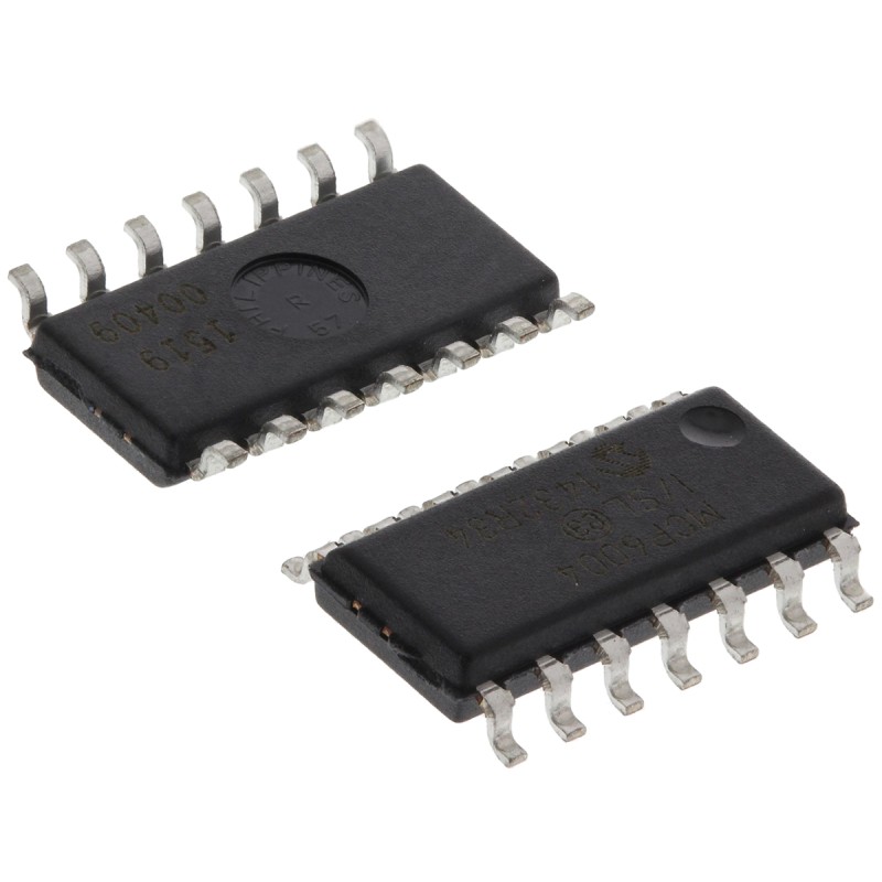 10 pcs - MCP6004-I/SL Microchip, Op Amp, RRIO, 1MHz, 3 V, 5 V, 14-Pin SOIC
