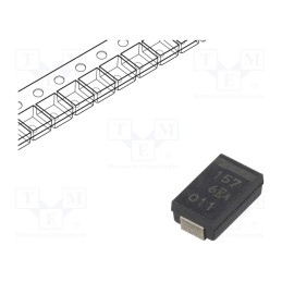 1 pcs x KEMET - T599D157M006ATE045 - Capacitor: tantalum-polymer, low ESR, 150uF, 6VDC, D, 2917, SMD