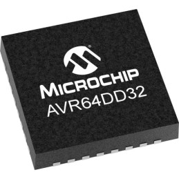 2 pcs - Microchip AVR64DD32-E/RXB, 8bit 8 bit MCU Microcontroller, AVR, 24MHz, 64 KB Flash, 32-Pin VQFN