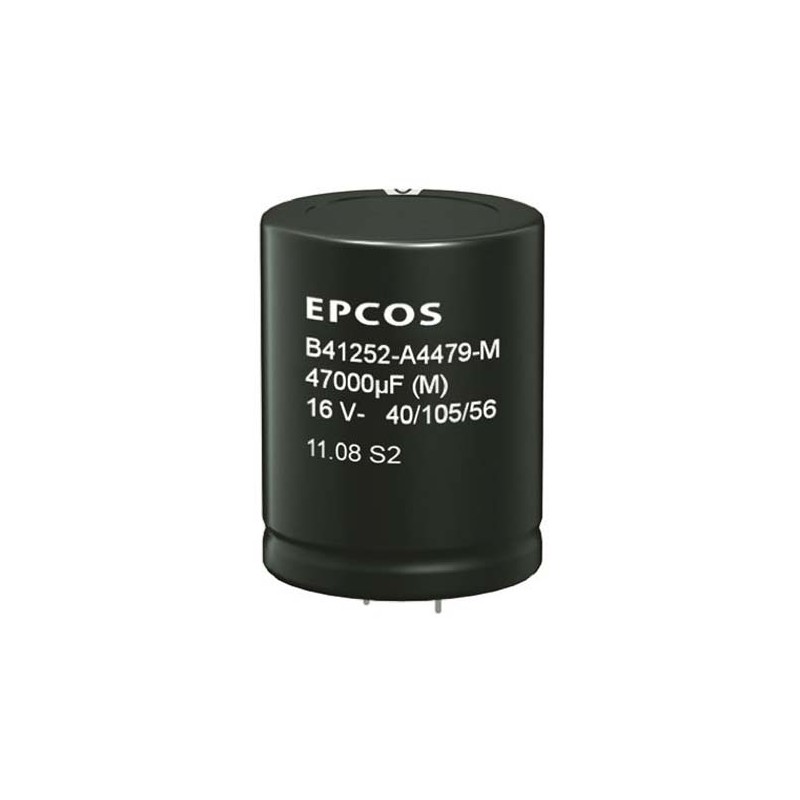 25 pcs - EPCOS 4700μF Aluminium Electrolytic Capacitor 100V dc, Snap-In - B41252A9478M000