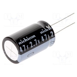 1 pcs x NICHICON - JUWT1476MHD - Supercapacitor, THT, 47F, 2.7VDC, ±20%, Body dim: Ø18x31.5mm, 200mΩ
