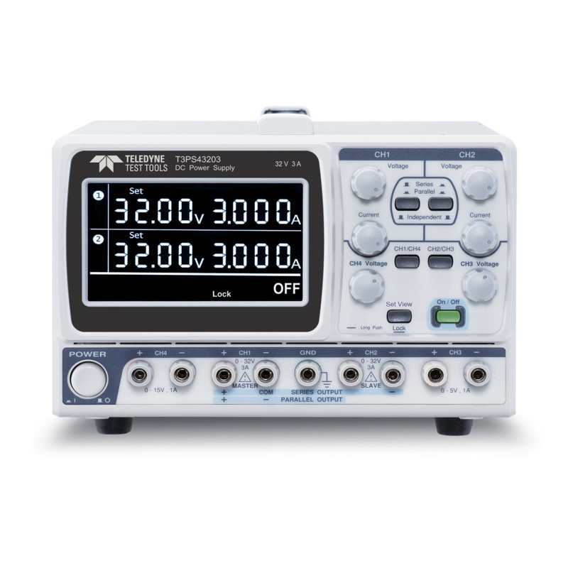 1 pcs - Teledyne LeCroy T3PS Series Digital Bench Power Supply, 0 - 32V, 0 - 3A, 4-Output, 212W