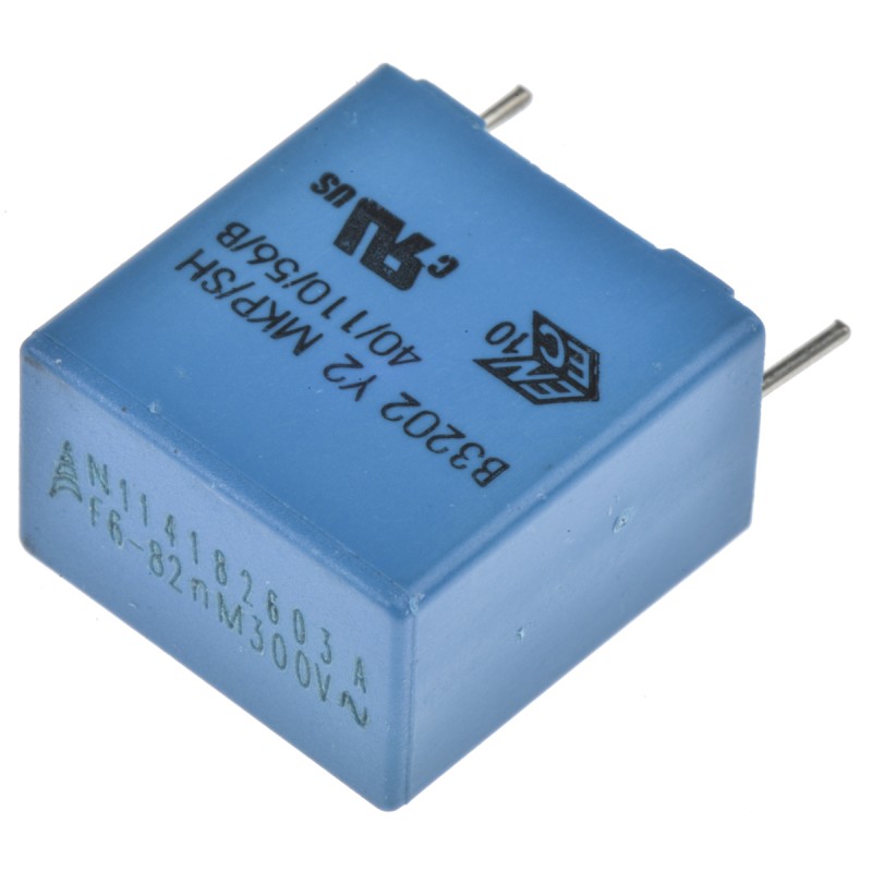 25 pcs - EPCOS B32021 Metallised Polypropylene Film Capacitor, 1.5 kV dc, 300 V ac, ±20%, 82nF, Through Hole