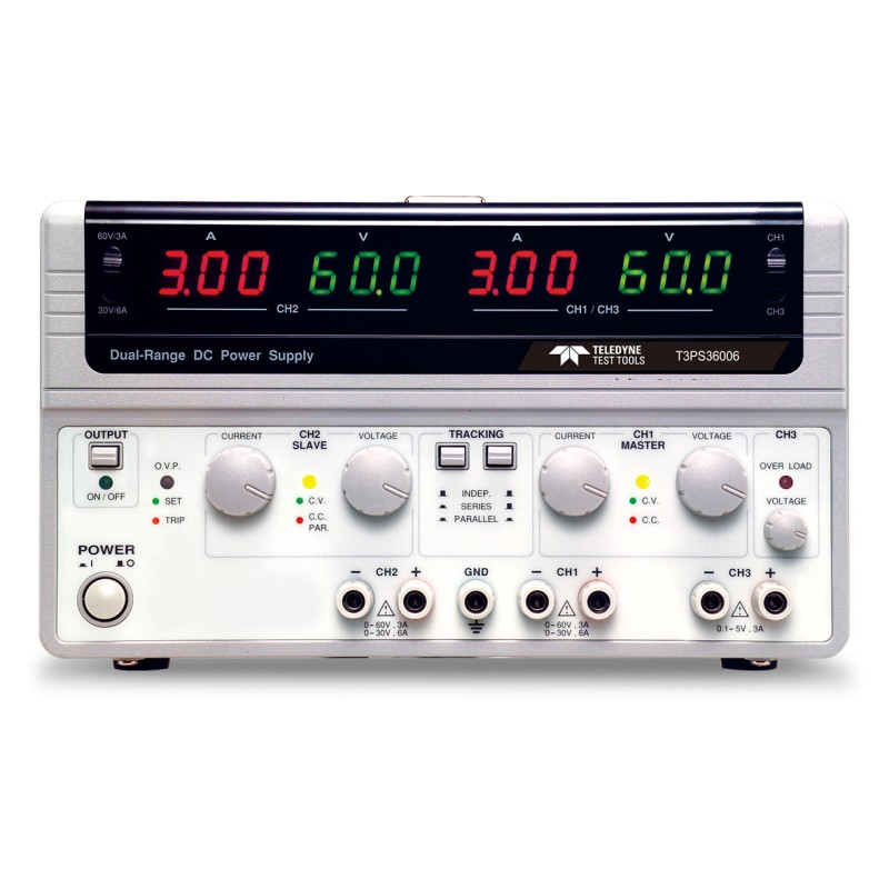 1 pcs - Teledyne LeCroy T3PS Series Digital Bench Power Supply, 0.1 - 5V, 0 - 3A, 3-Output, 375W