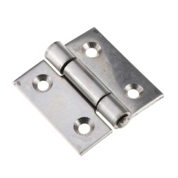 1 Pack of 2 - Pinet Stainless Steel Butt Hinge, Screw Fixing, 40mm x 40mm x 2mm