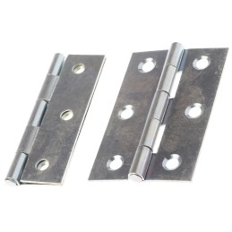 1 Pack of 2 - RS PRO Steel Butt Hinge, Screw Fixing, 75mm x 49mm x 1.4mm