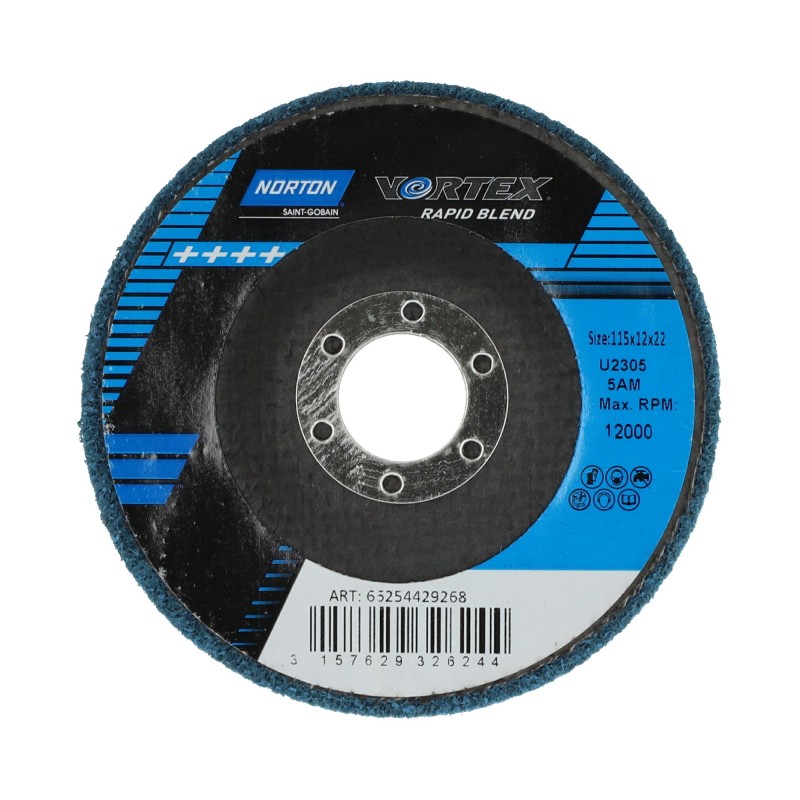 10 pcs - Norton Unified discs with backing Nylon Blending Disc, 114.3mm x 12mm Thick, Unified discs with backing