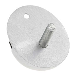 1 Pack of 2 - RS PRO Silver Aluminium Domed Door Stop