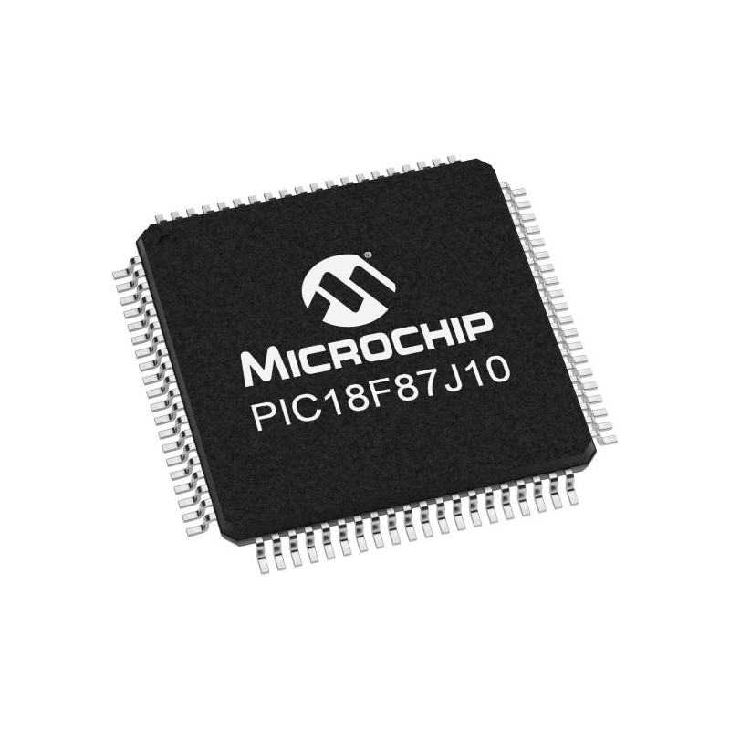 2 pcs - Microchip PIC18F87J10-I/PT PIC Microcontroller MCU, PIC18, 80-Pin TQFP
