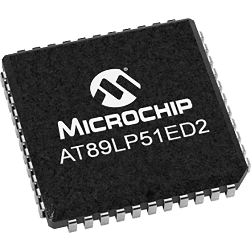 2 pcs - Microchip AT89LP51ED2-20JU, 8bit 8051 Microcontroller, AT89LP, 20MHz, 64 kB Flash, 44-Pin PLCC