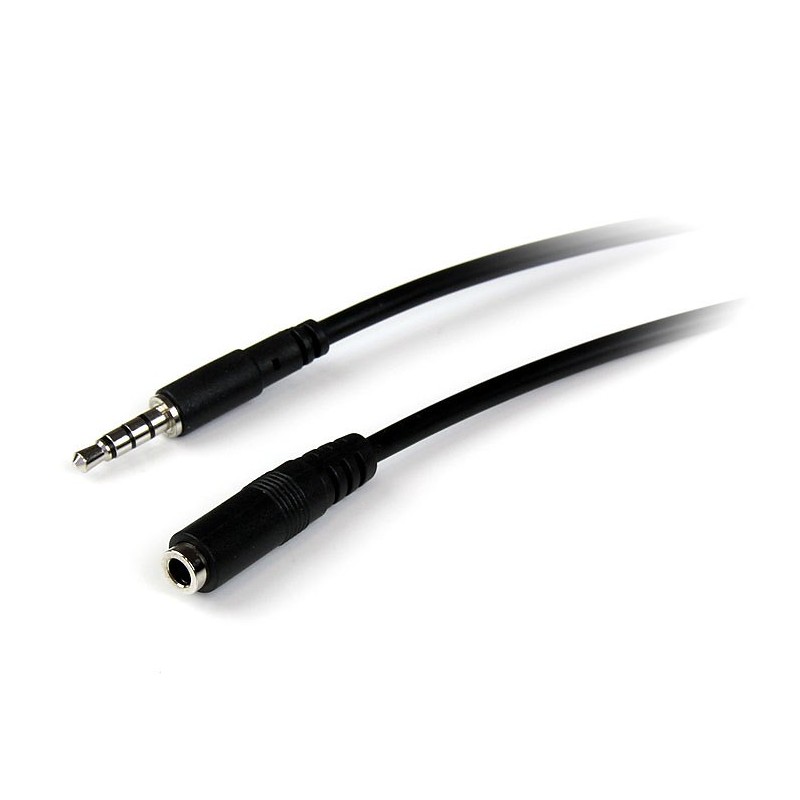 1 pcs - StarTech.com Male 3.5mm Stereo Jack to Female 3.5mm Stereo Jack Aux Cable, Black, 2m