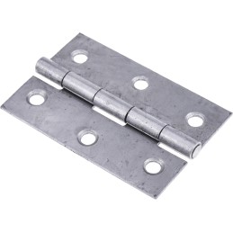 1 Pack of 2 - RS PRO Steel Butt Hinge, Screw Fixing, 75mm x 49mm x 1.4mm