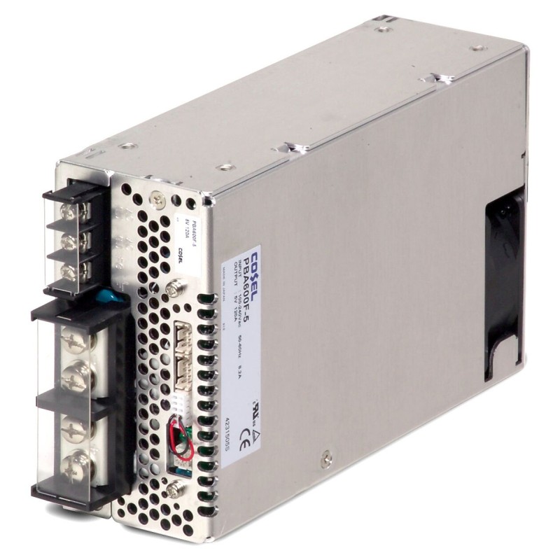 1 pcs - Cosel Switching Power Supply, PBA600F-5, 5V dc, 120A, 600W, 1 Output, 120 - 350 V dc, 85 - 264 V ac Input