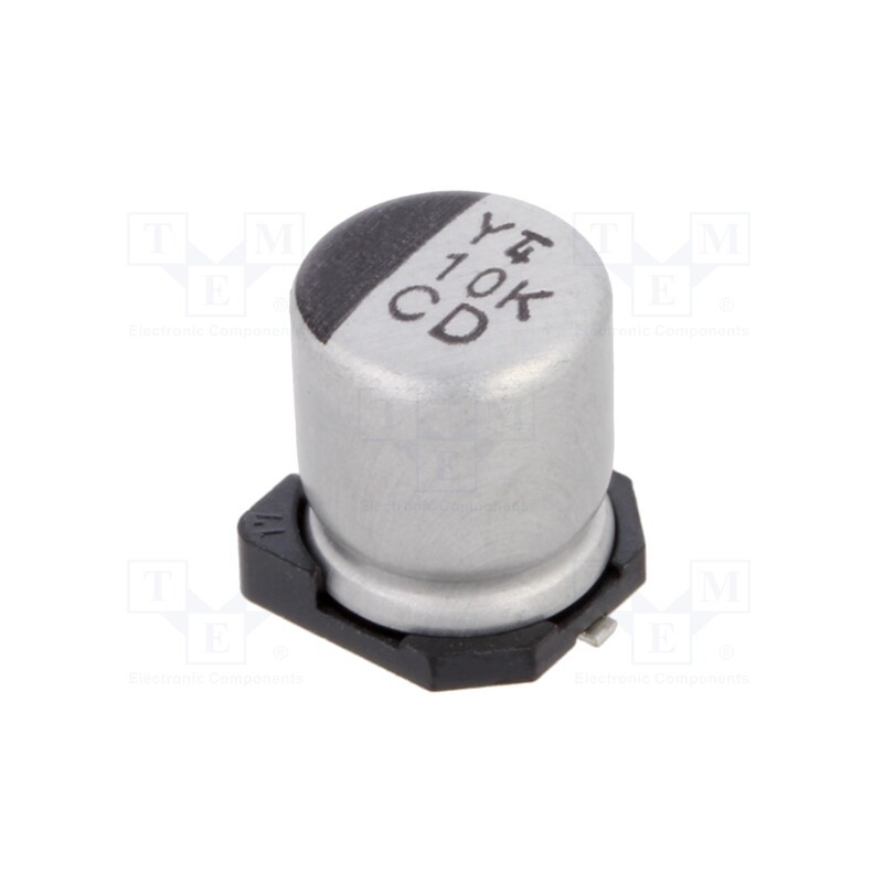 10 pcs x NICHICON - UCD1K100MCL1GS - Capacitor: electrolytic, low ESR, SMD, 10uF, 80VDC, Ø6.3x7.7mm